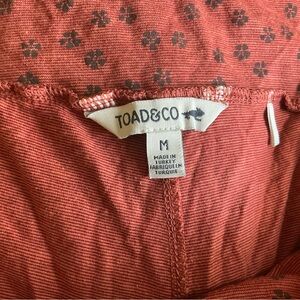 Toad&Co Rust Red Floral Chaka Wide Leg Pants